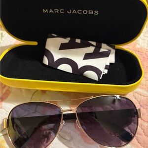 Marc Jacobs Gold Frame Sunglasses with Black Lenses